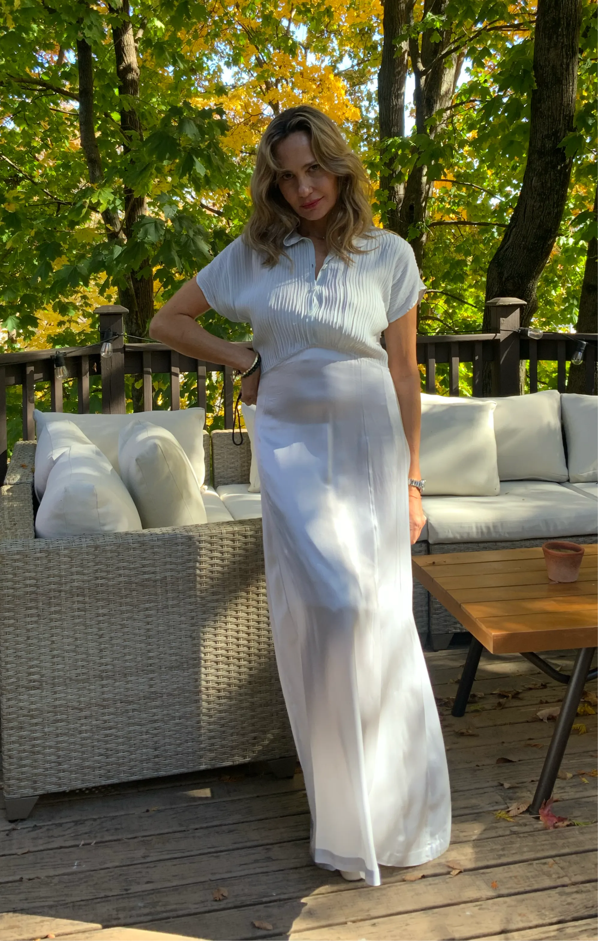 Light Bleu Satin Dress - 50s - 50AB