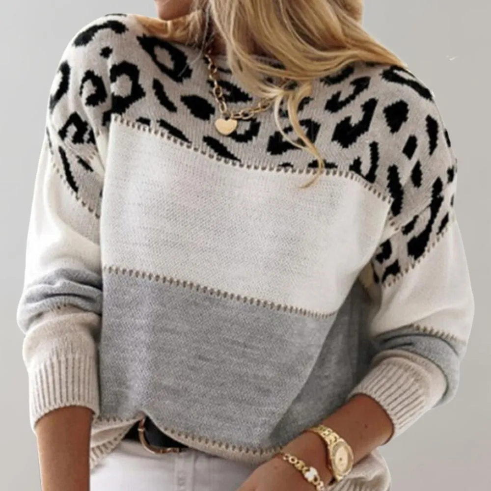 Lilly - Warmer Pantherprint Pullover für Damen
