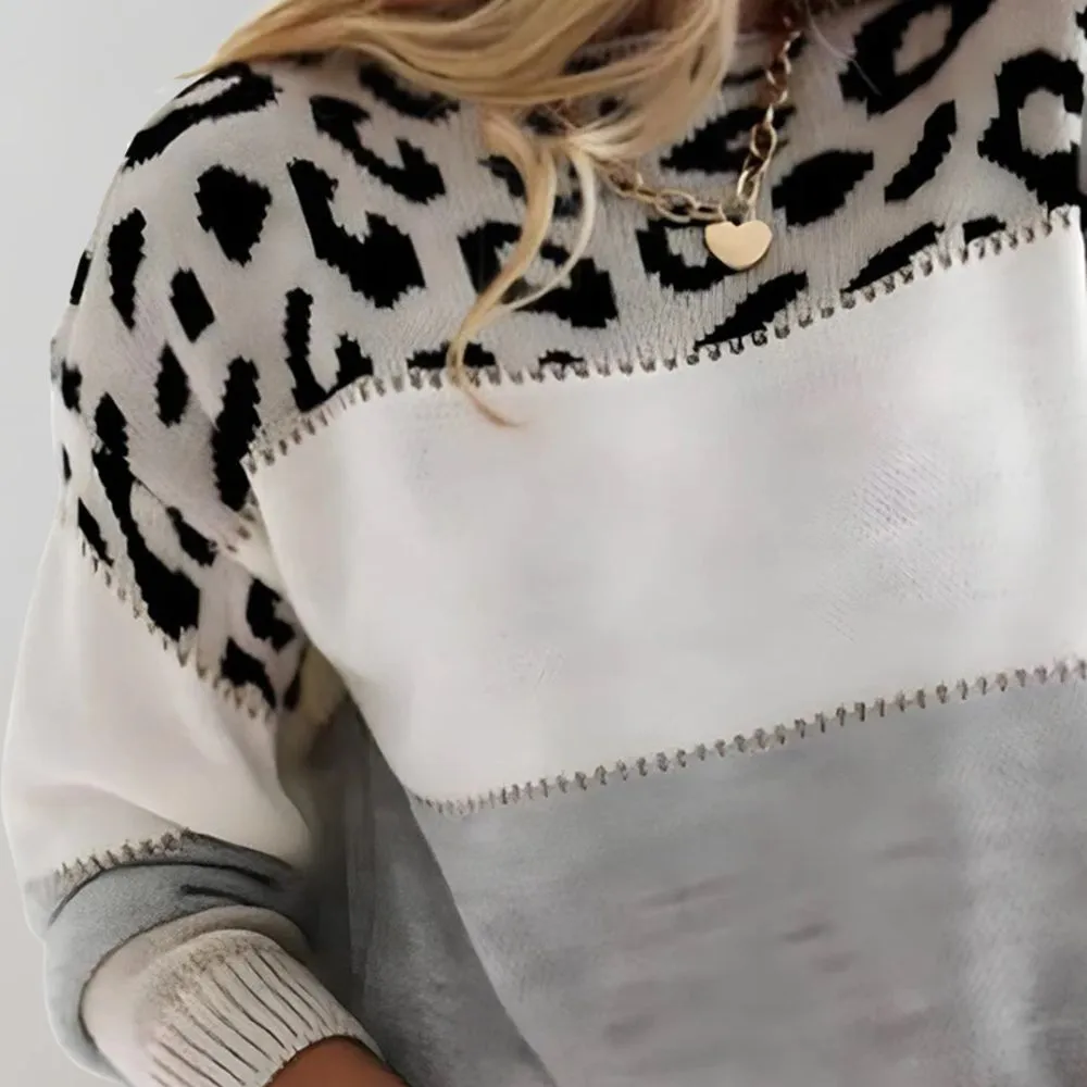 Lilly - Warmer Pantherprint Pullover für Damen