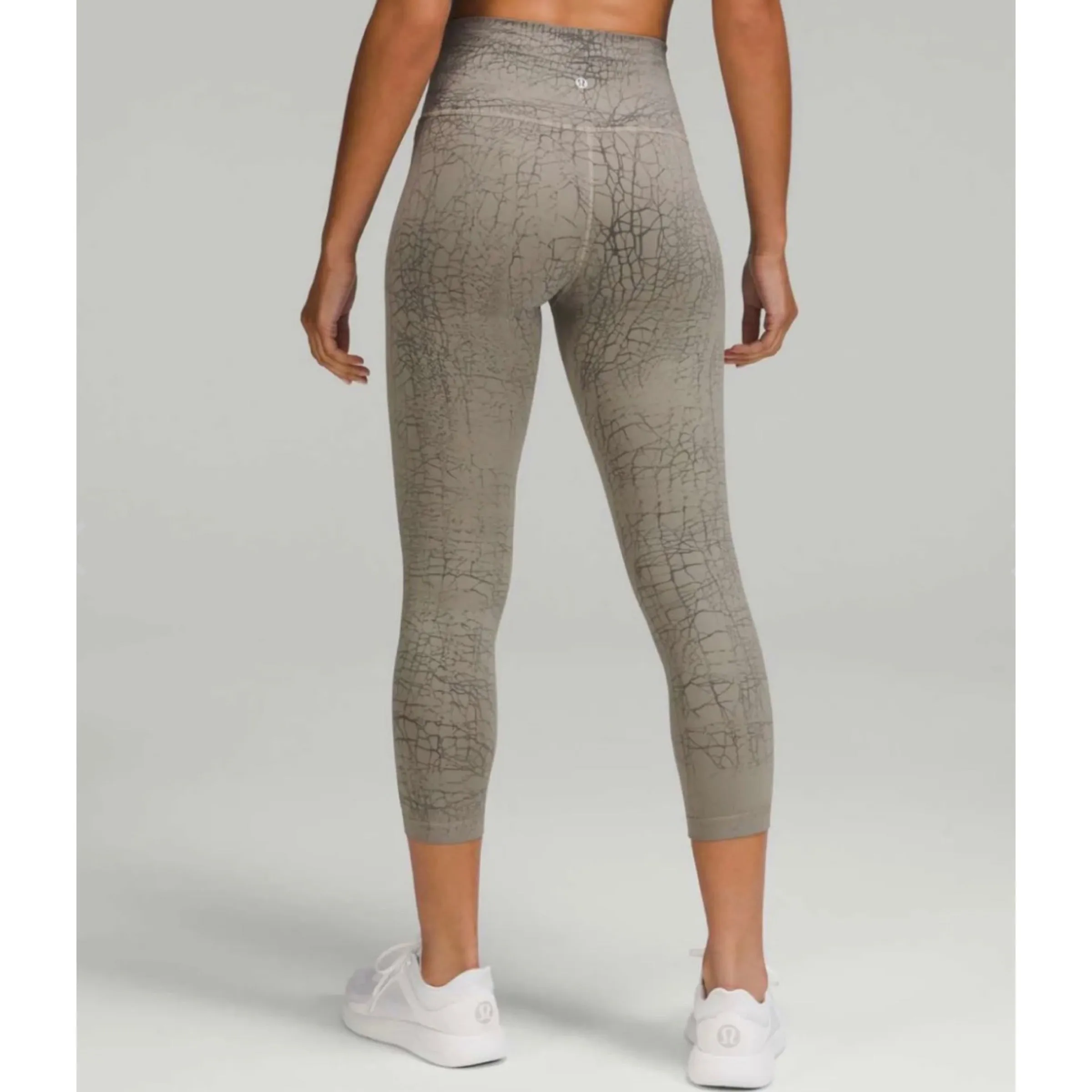 Lululemon Wunder Train High-Rise Crop 25” Thread Dye Rover Black Size 4
