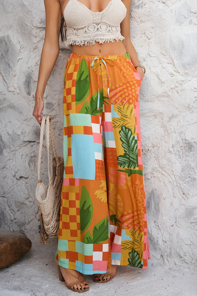 Luna Floral Breeze Wide-Leg Pants