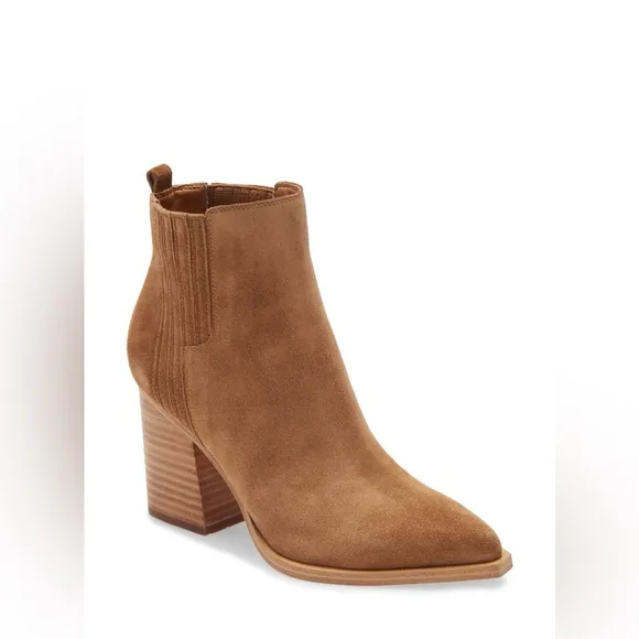 Marc Fisher Mariel Suede Booties in Medium Natural Size 7.