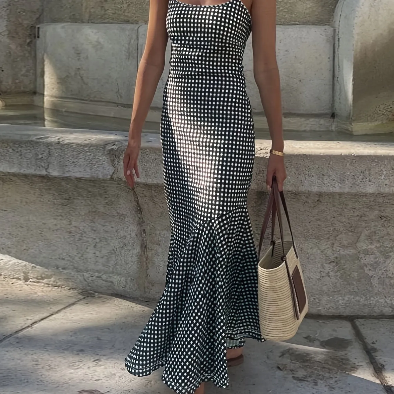 Marissa | Breezy Plaid Slip Maxi Dress