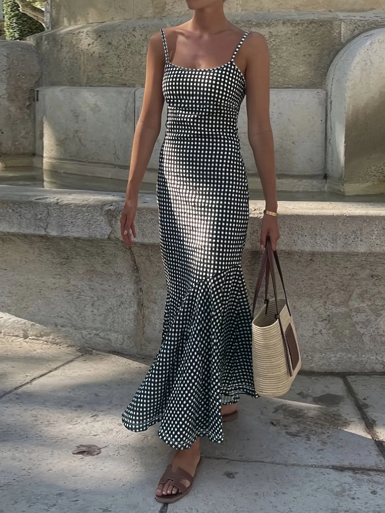 Marissa | Breezy Plaid Slip Maxi Dress