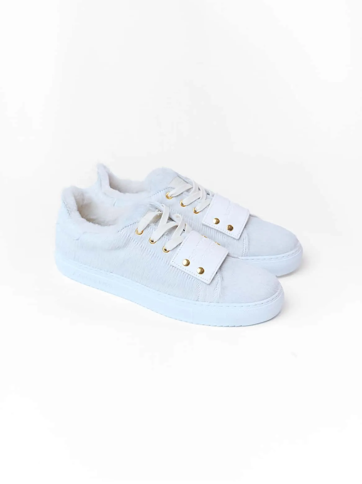 Matteo Cavallino off-white sneakers with lambskin