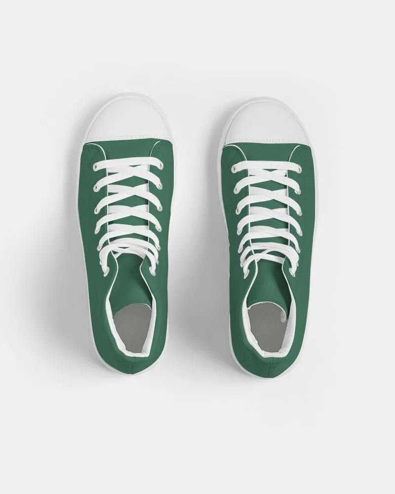 Medium Dark Green Women's High-top Canvas Sneakers | Women's | Medium Dark Pastel Green | C60M0Y60K60