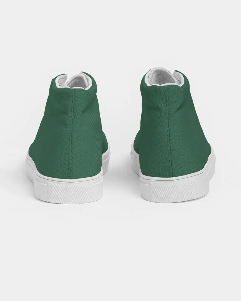 Medium Dark Green Women's High-top Canvas Sneakers | Women's | Medium Dark Pastel Green | C60M0Y60K60