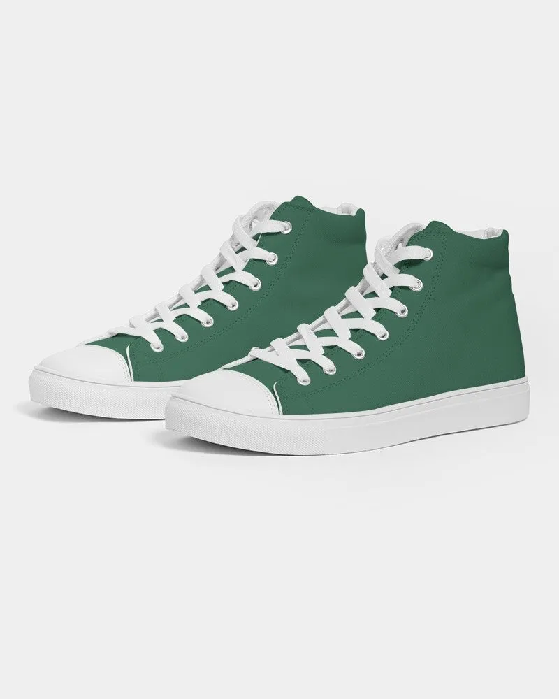 Medium Dark Green Women's High-top Canvas Sneakers | Women's | Medium Dark Pastel Green | C60M0Y60K60