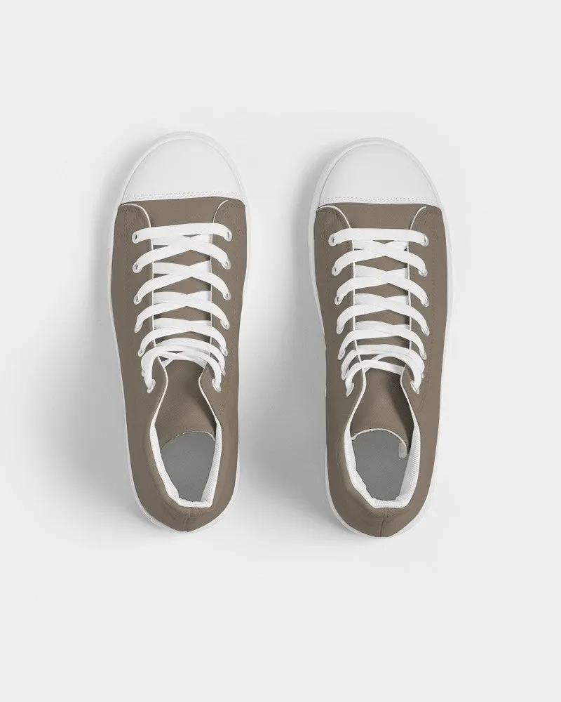 Medium Dark Orange Brown Men's High-top Canvas Sneakers | Men's | Medium Dark Pale Pastel Orange Brown | C0M15Y30K60