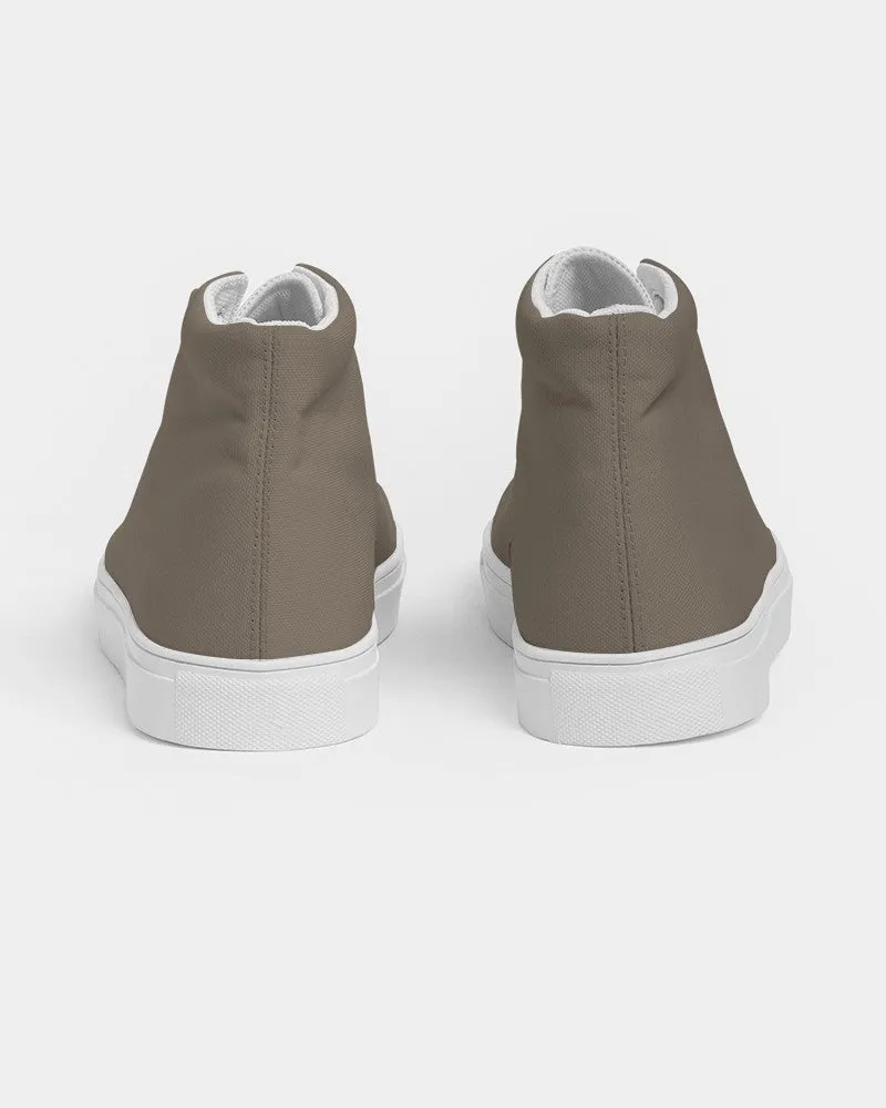 Medium Dark Orange Brown Men's High-top Canvas Sneakers | Men's | Medium Dark Pale Pastel Orange Brown | C0M15Y30K60