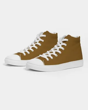 Medium Dark Orange Men's High-top Canvas Sneakers | Men's | Medium Dark Pure Orange | C0M50Y100K60