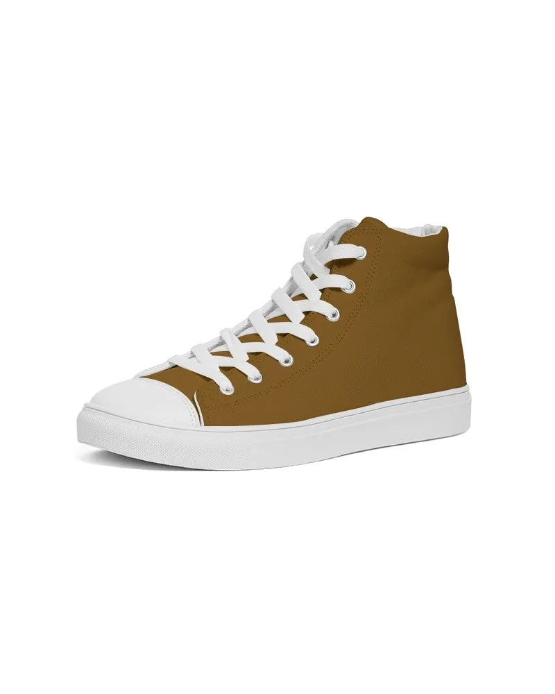 Medium Dark Orange Men's High-top Canvas Sneakers | Men's | Medium Dark Pure Orange | C0M50Y100K60
