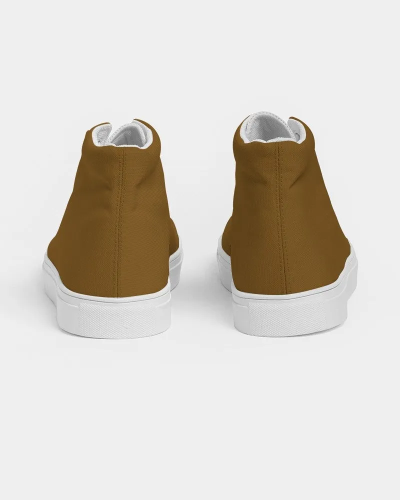 Medium Dark Orange Men's High-top Canvas Sneakers | Men's | Medium Dark Pure Orange | C0M50Y100K60