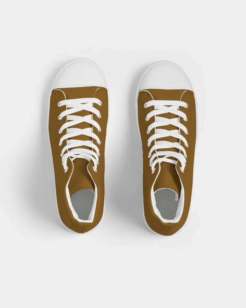 Medium Dark Orange Men's High-top Canvas Sneakers | Men's | Medium Dark Pure Orange | C0M50Y100K60