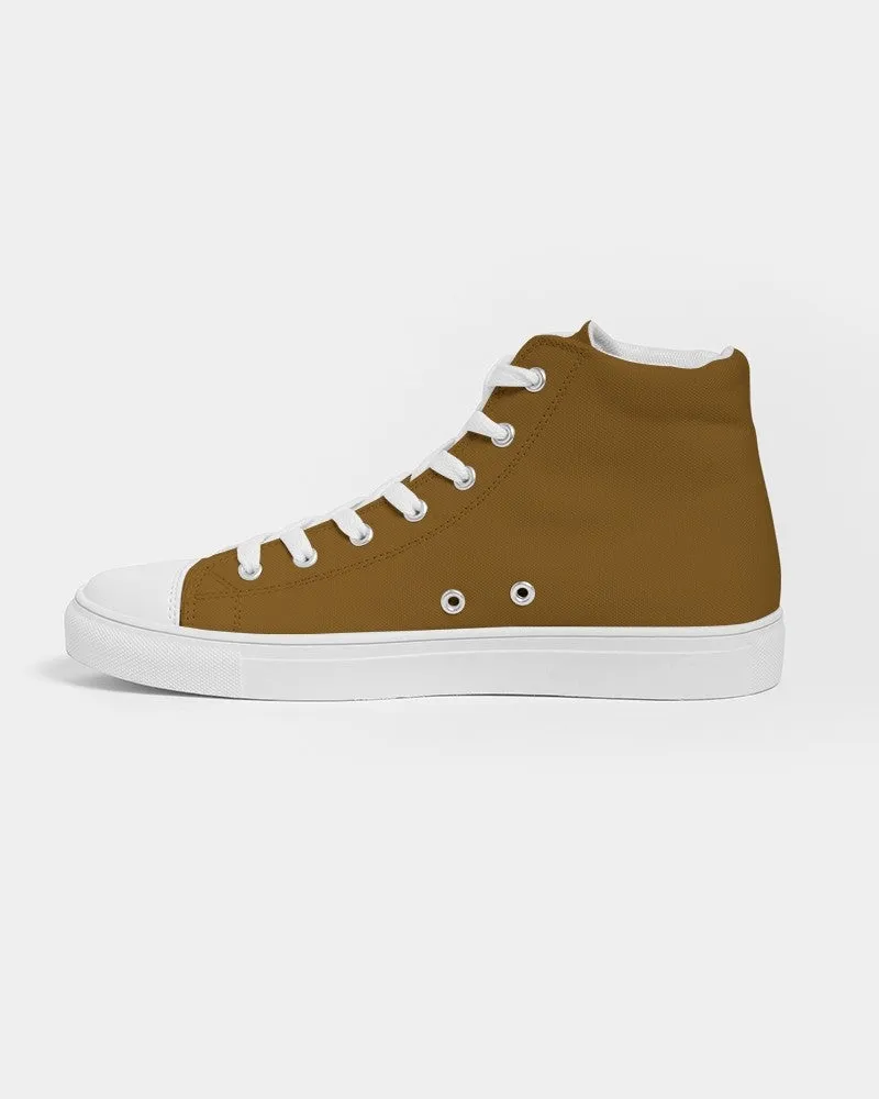 Medium Dark Orange Men's High-top Canvas Sneakers | Men's | Medium Dark Pure Orange | C0M50Y100K60