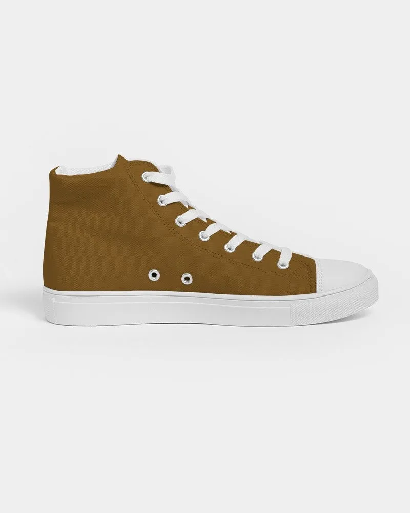 Medium Dark Orange Men's High-top Canvas Sneakers | Men's | Medium Dark Pure Orange | C0M50Y100K60