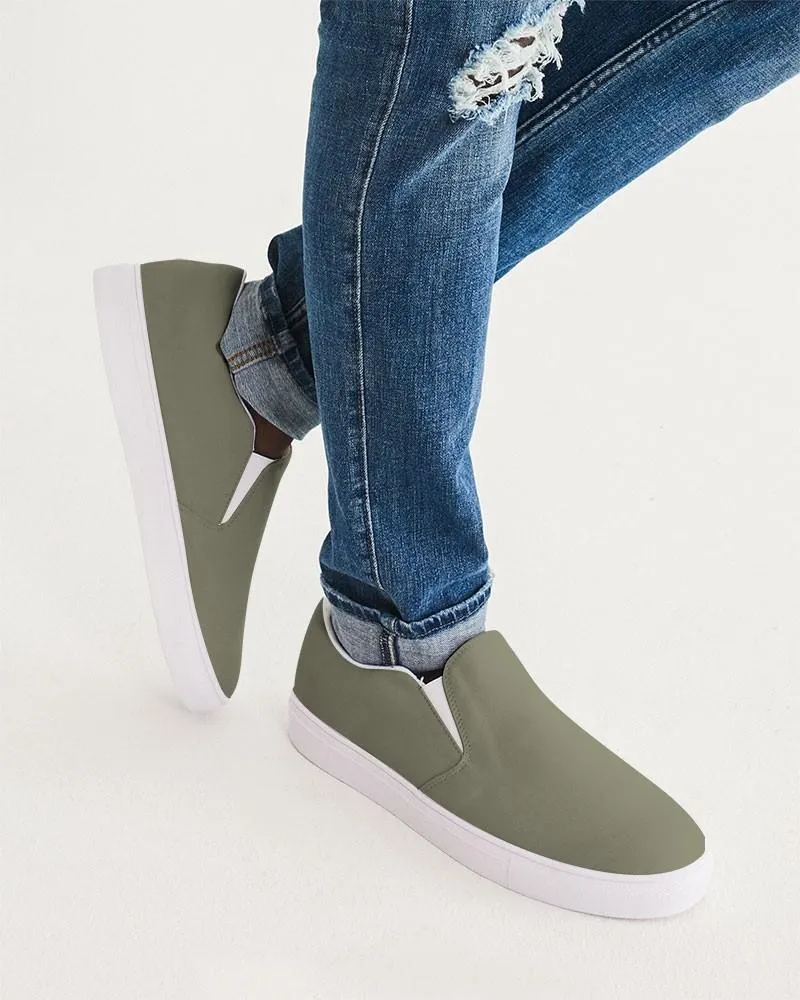 Medium Dark Yellow Slip-On Canvas Sneakers | Men's | Medium Dark Pale Pastel Yellow | C0M0Y30K60