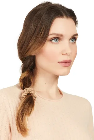 Mini Milk Vegan Leather Scrunchie (Tan)