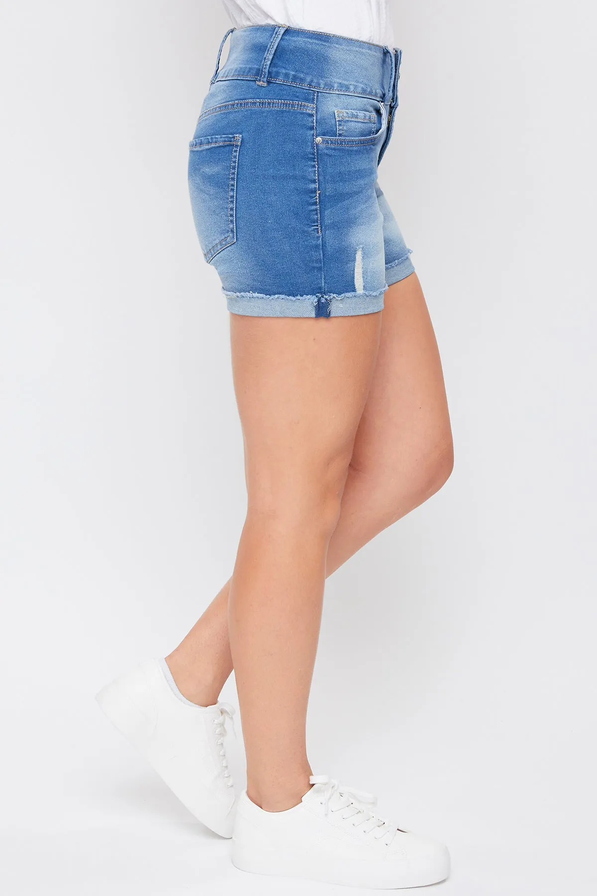 Missy Basic 3 Button Fray Cuff Shorts Pack Of 12