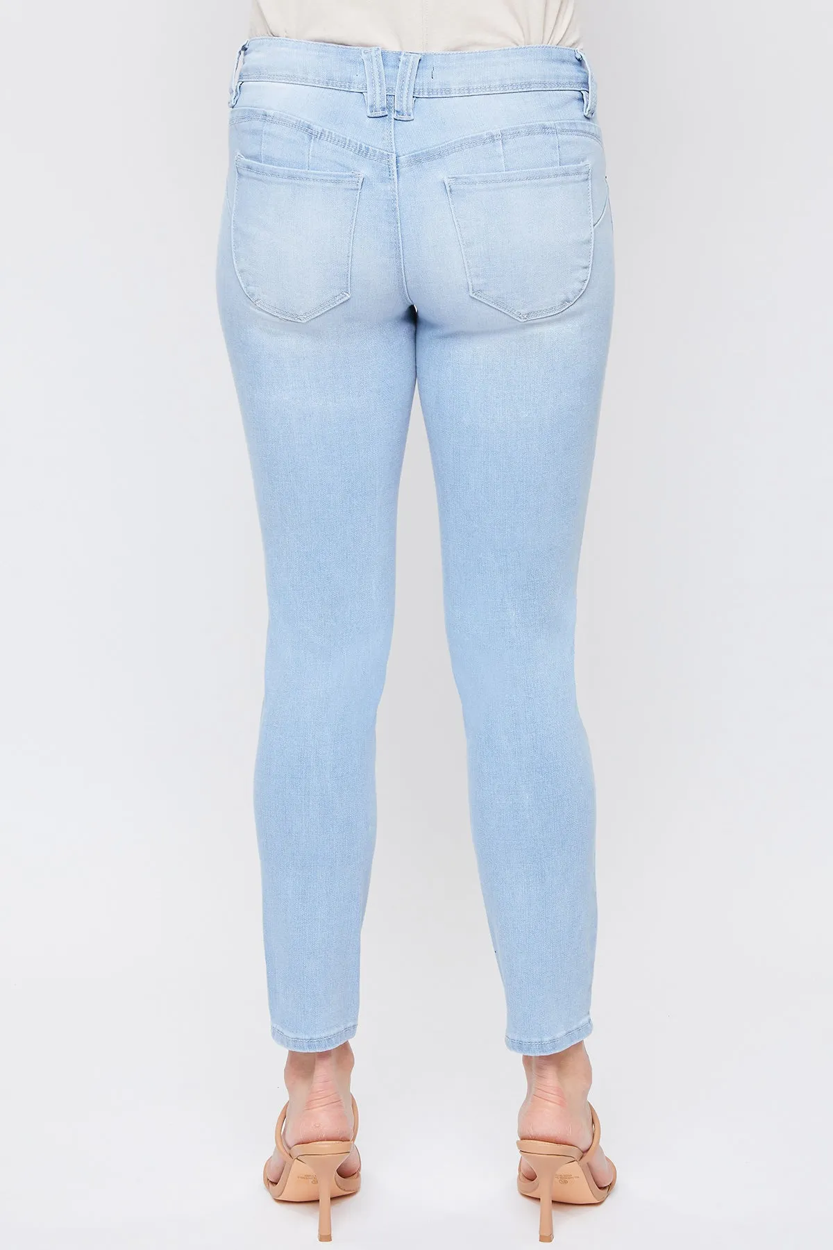 Missy Petite Wannabettabutt Mid-Rise 1-Button Skinny Jean Made With Recycled Fibers, Pack Of 12