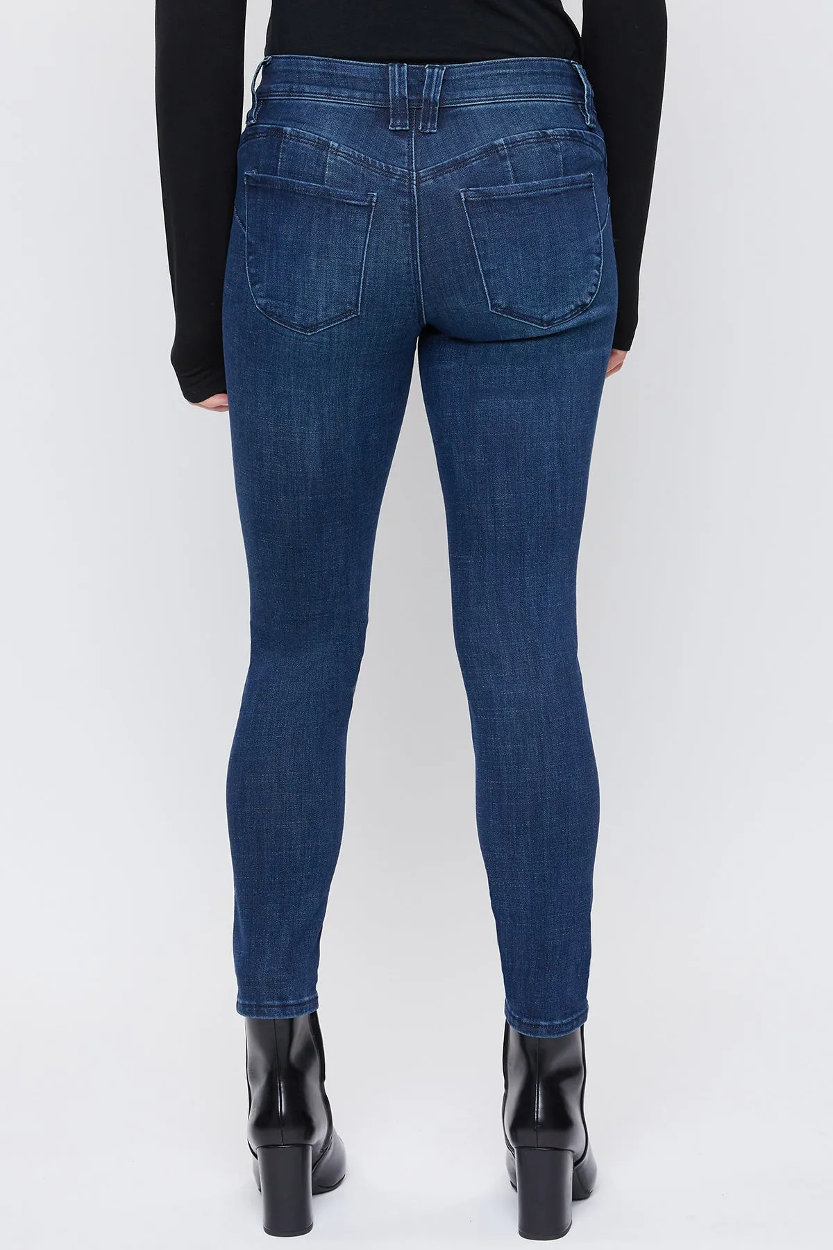 Missy Petite Wannabettabutt Mid-Rise 1-Button Skinny Jean Made With Recycled Fibers, Pack Of 12