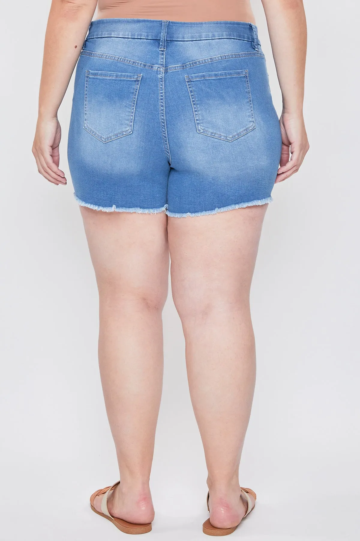 Missy Plus Curvy High-Rise Frayed Hem Shorts, Pack Of 12