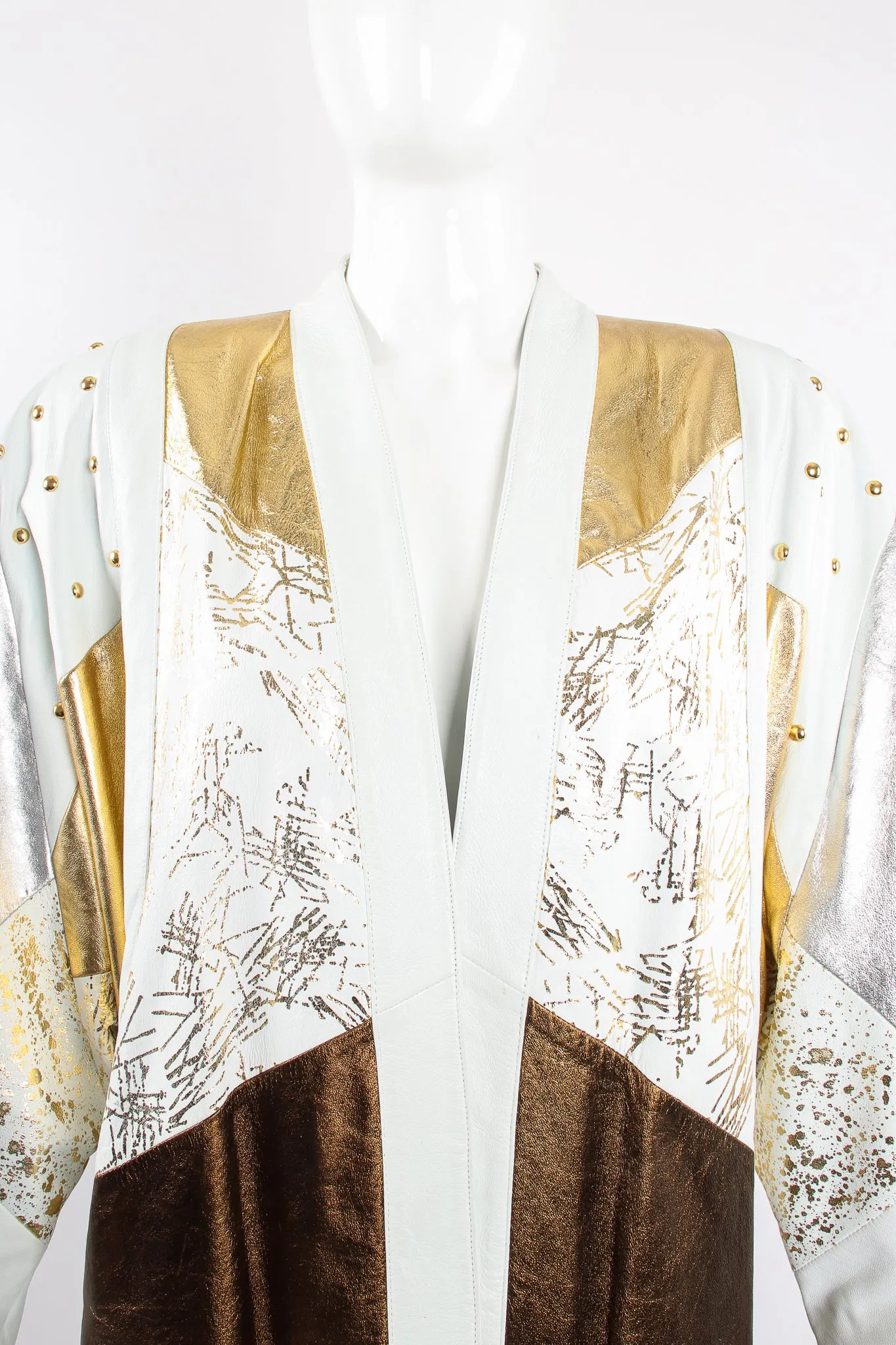 Mixed Metallic Leather Jacket