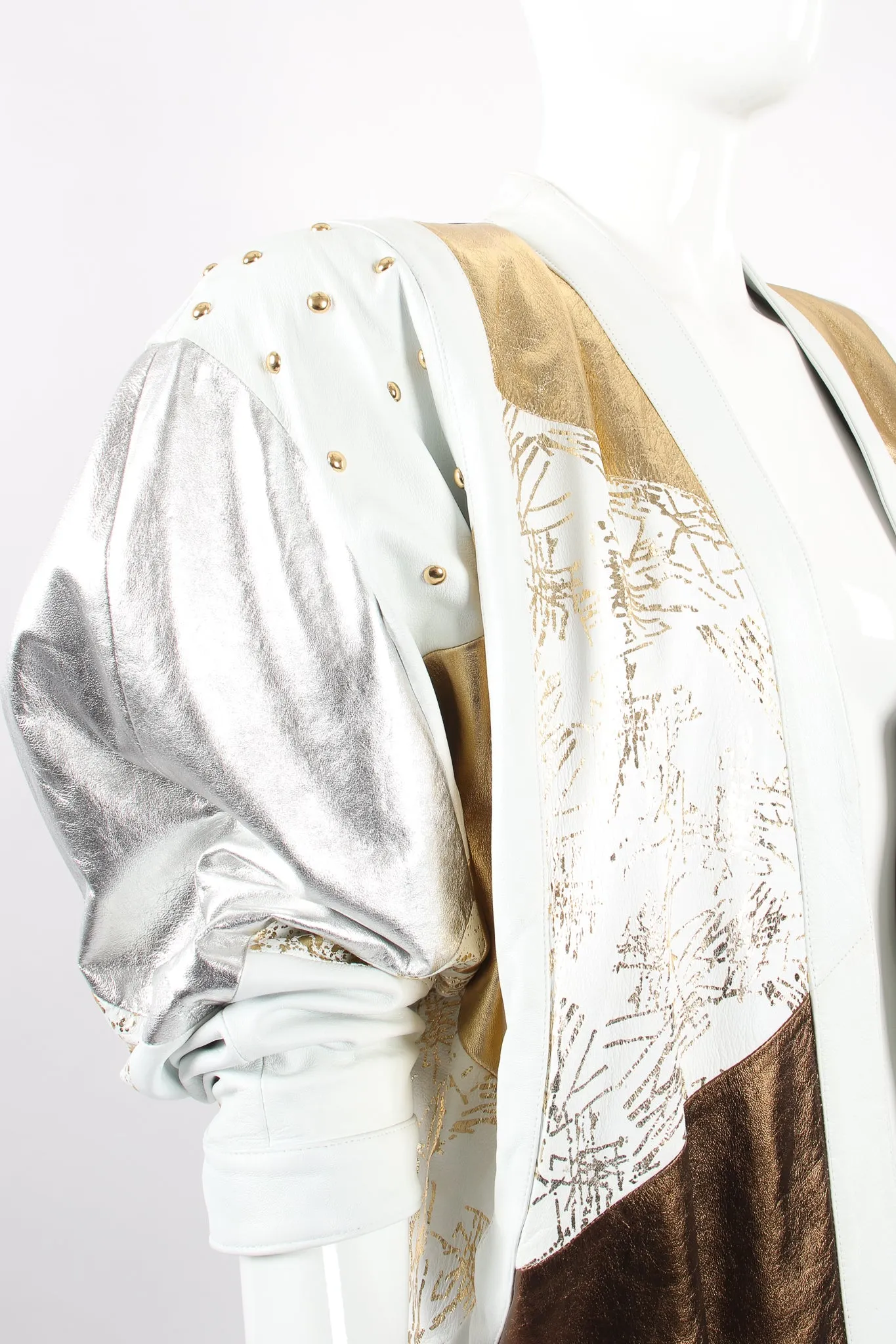 Mixed Metallic Leather Jacket