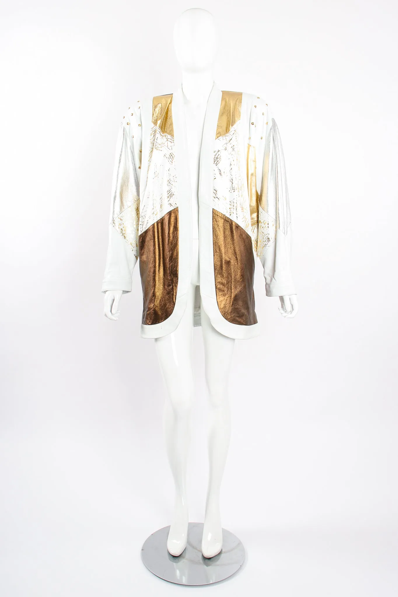 Mixed Metallic Leather Jacket