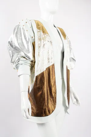 Mixed Metallic Leather Jacket