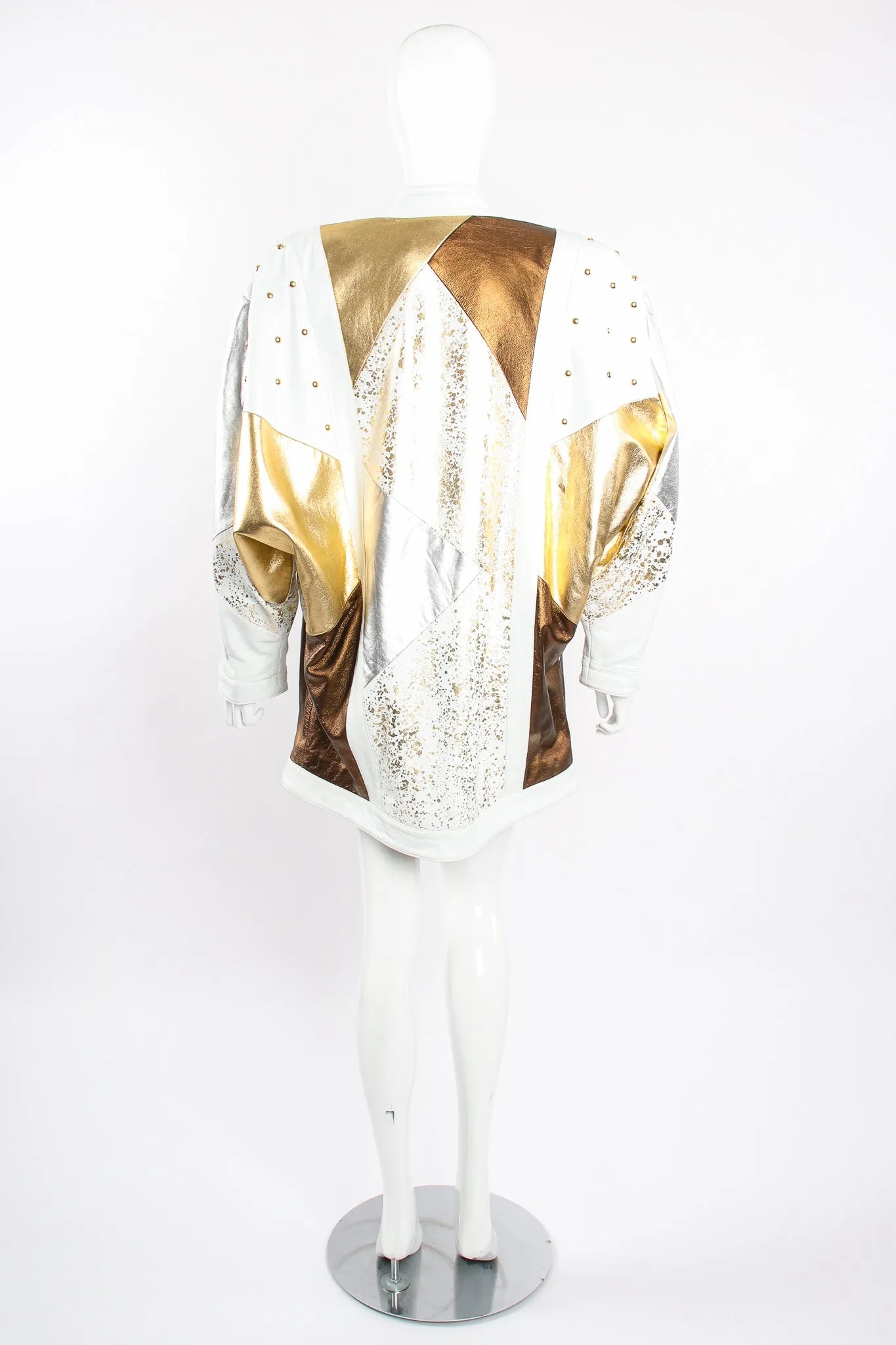 Mixed Metallic Leather Jacket