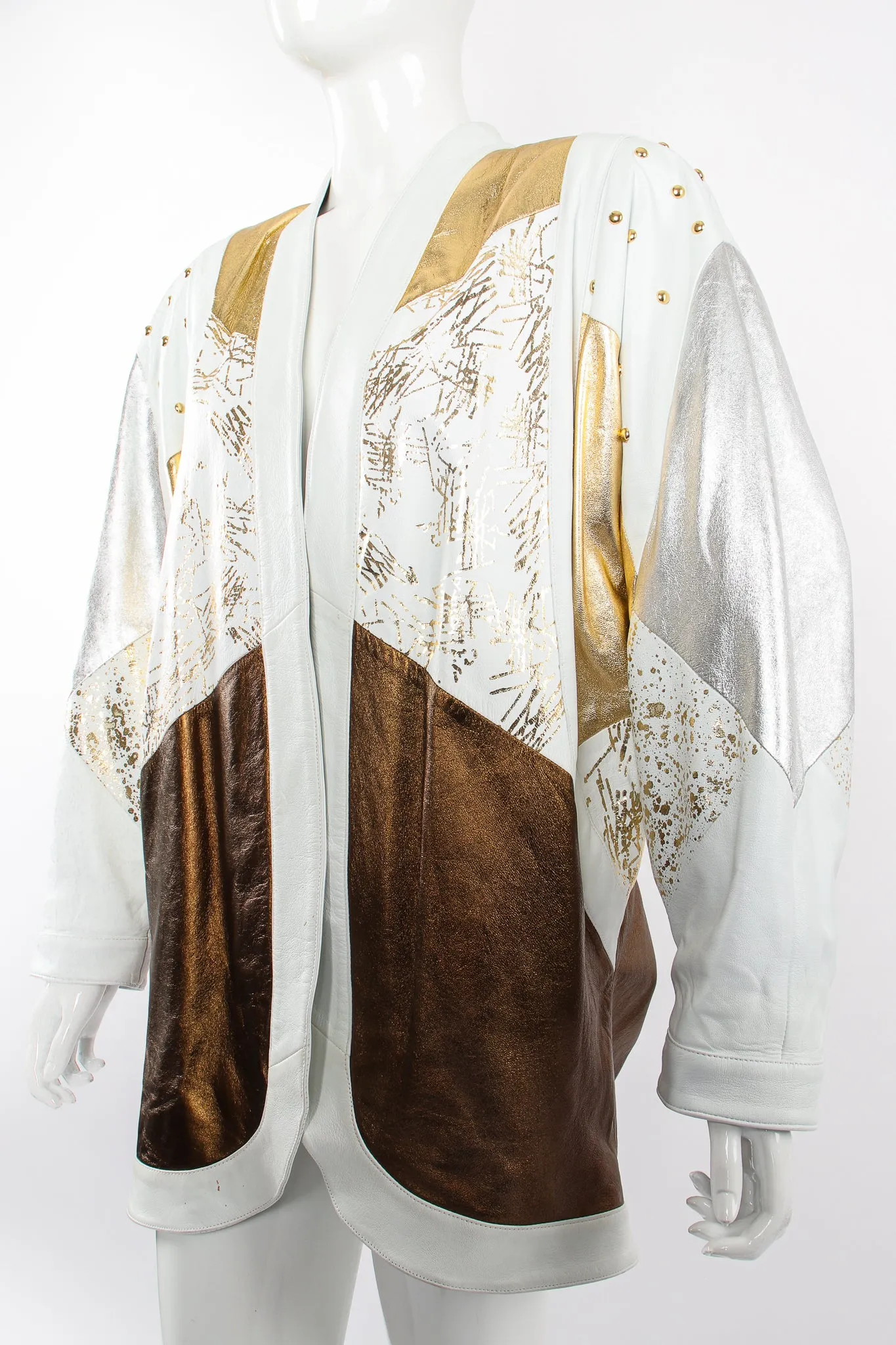 Mixed Metallic Leather Jacket