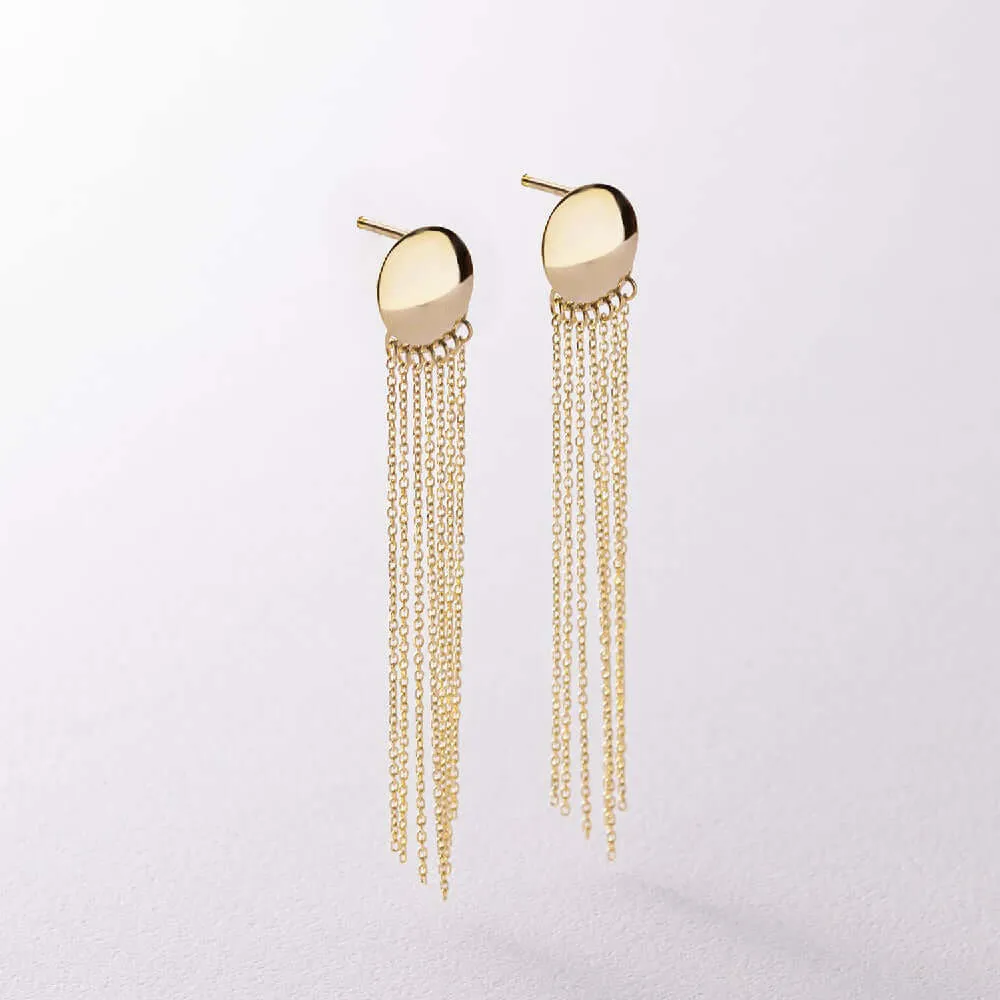 Multi Chain Dangle Earrings Gold Plated Chic Party Jewelry