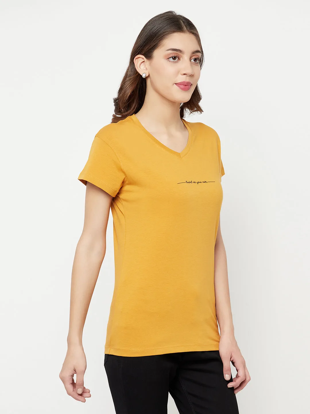 Mustard Typographic T-Shirt