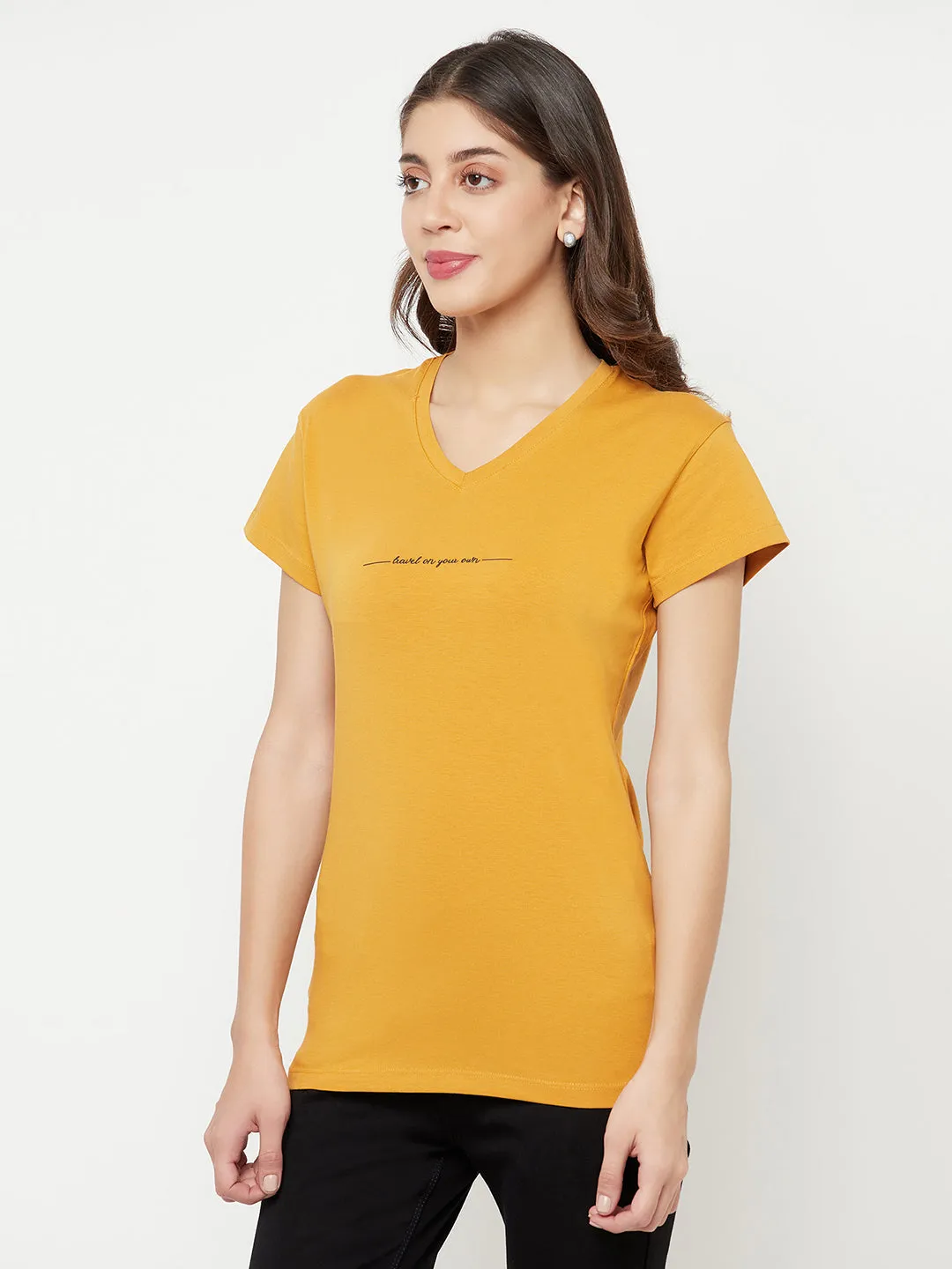 Mustard Typographic T-Shirt