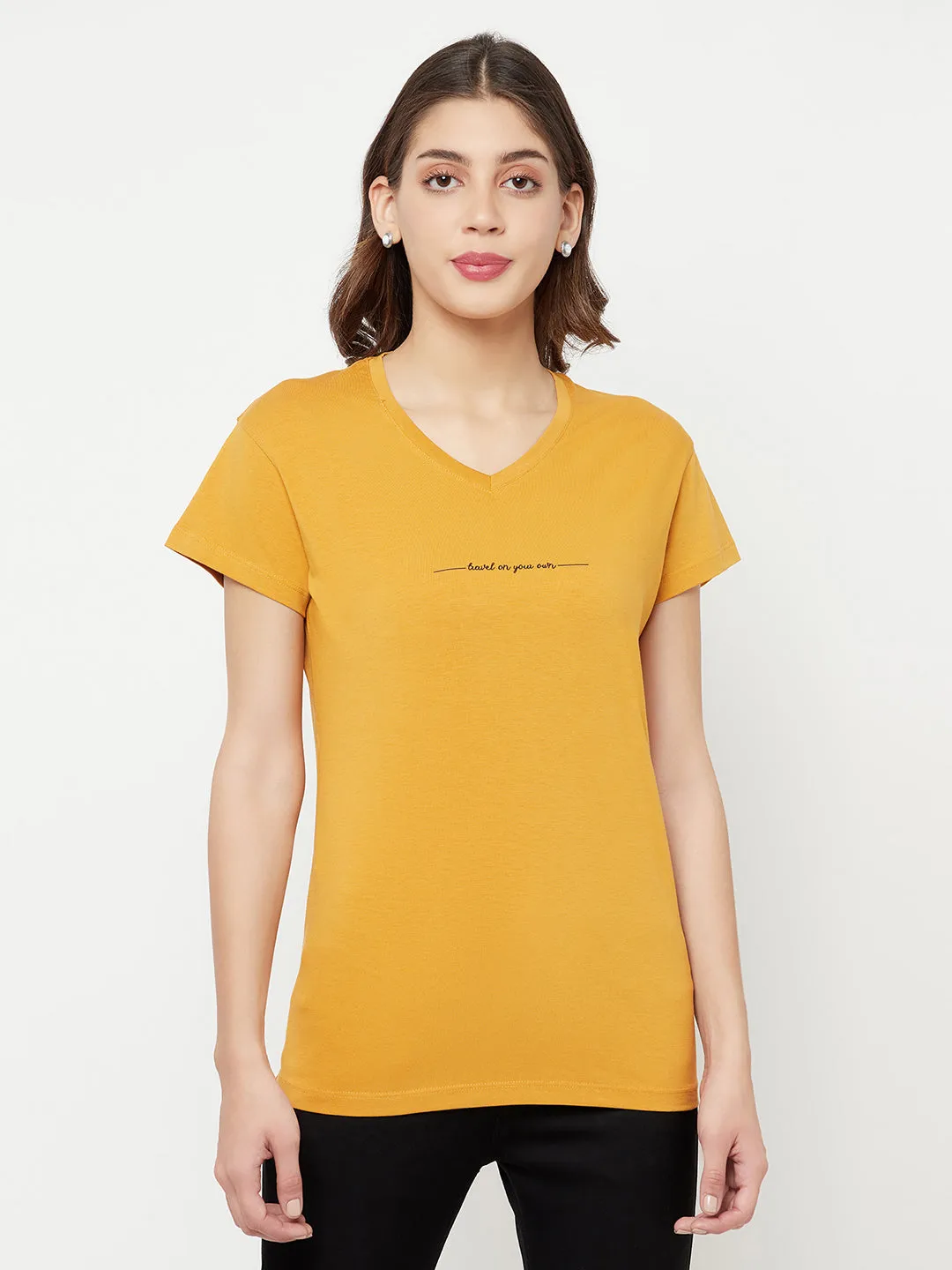 Mustard Typographic T-Shirt
