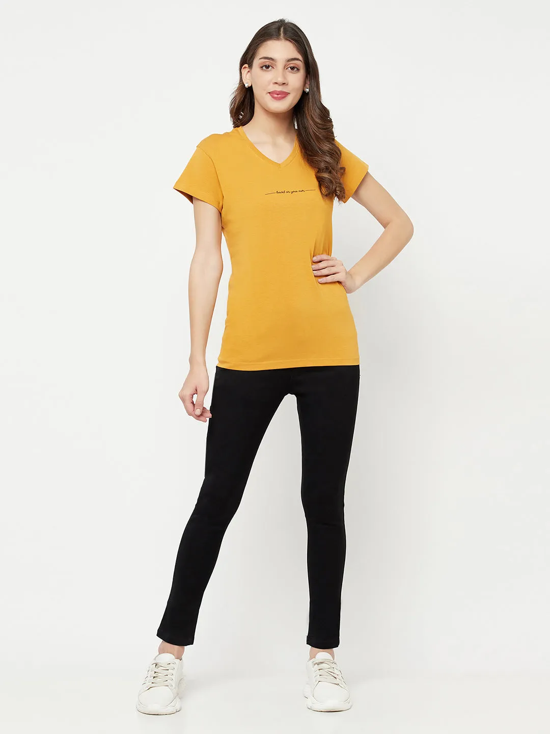 Mustard Typographic T-Shirt