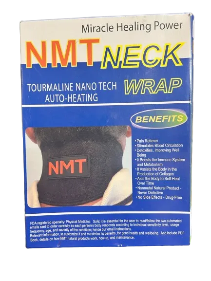 NEW NMT Neck Wrap Pain Relief for Women and Men, Sleep Apnea, Arthritis, Migraine, Headache, Health, Swelling, Stiff ~ Portable Black Brace ~ New Flexible Cervical Support Collar ~ Physical Therapy