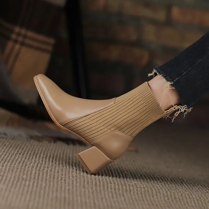 Nobletta Knitted Heel Boots