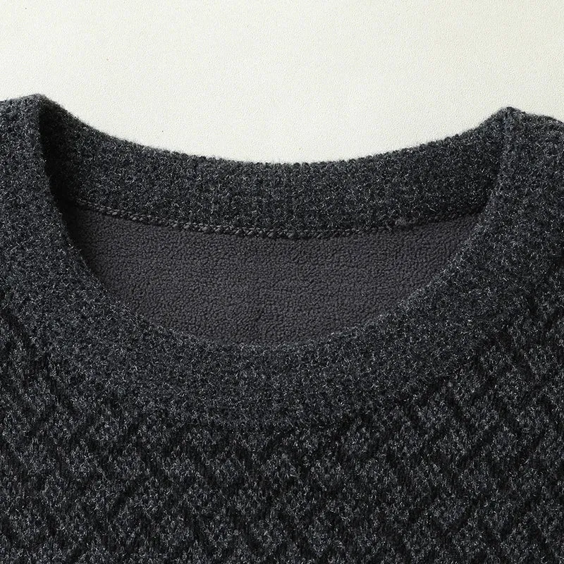 Obsidian Phoenix Luxury Plus Velvet Sweater - High-End Super Warm Men’s Winter Fleece Christmas Jumper in Sizes Up to 8XL