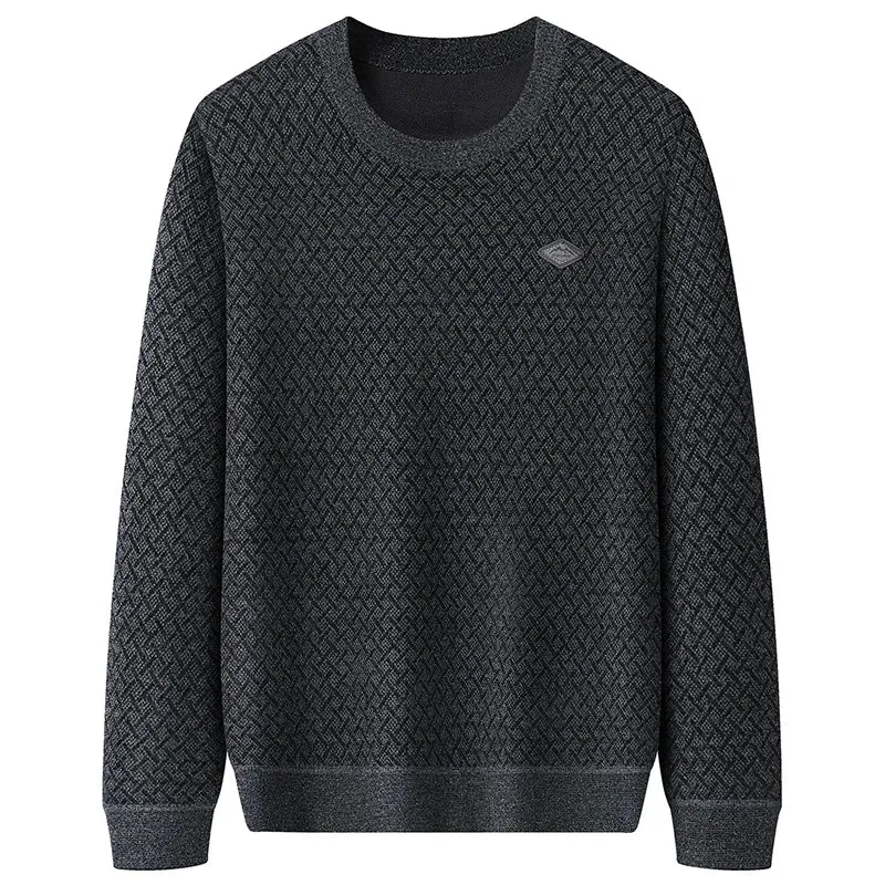 Obsidian Phoenix Luxury Plus Velvet Sweater - High-End Super Warm Men’s Winter Fleece Christmas Jumper in Sizes Up to 8XL