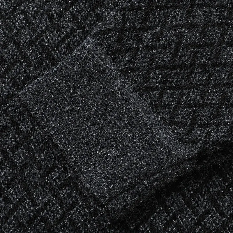 Obsidian Phoenix Luxury Plus Velvet Sweater - High-End Super Warm Men’s Winter Fleece Christmas Jumper in Sizes Up to 8XL