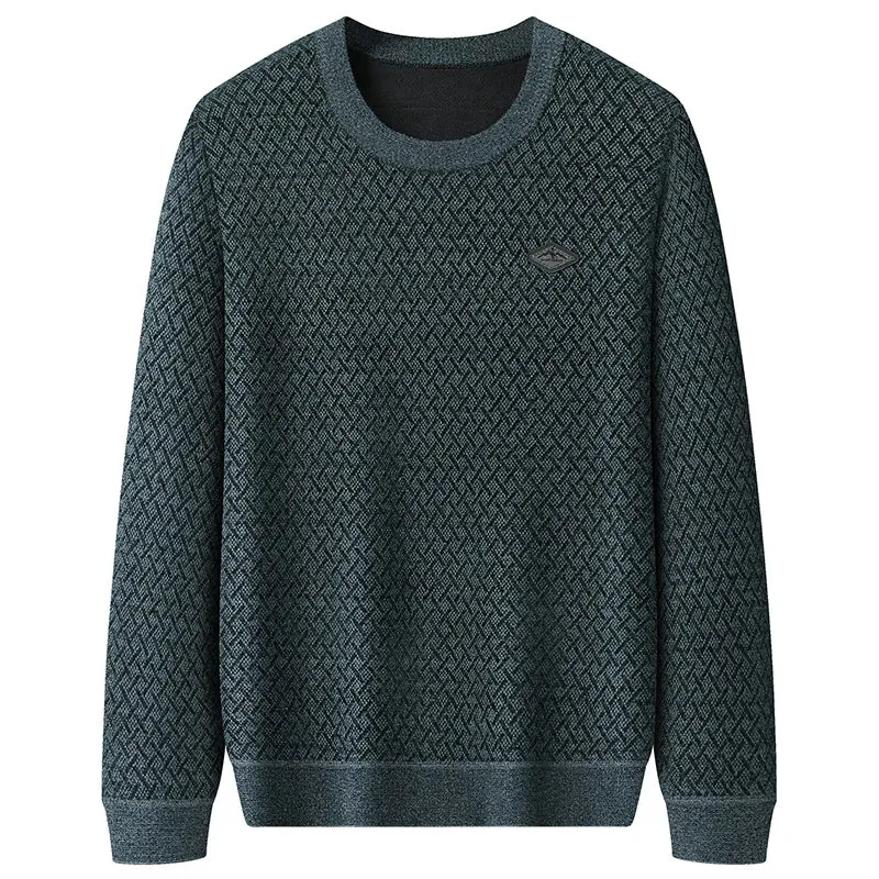 Obsidian Phoenix Luxury Plus Velvet Sweater - High-End Super Warm Men’s Winter Fleece Christmas Jumper in Sizes Up to 8XL