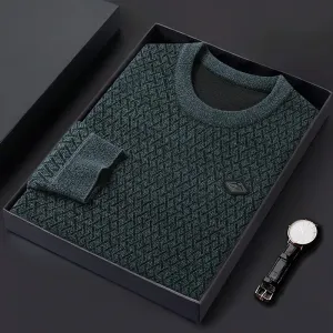 Obsidian Phoenix Luxury Plus Velvet Sweater - High-End Super Warm Men’s Winter Fleece Christmas Jumper in Sizes Up to 8XL