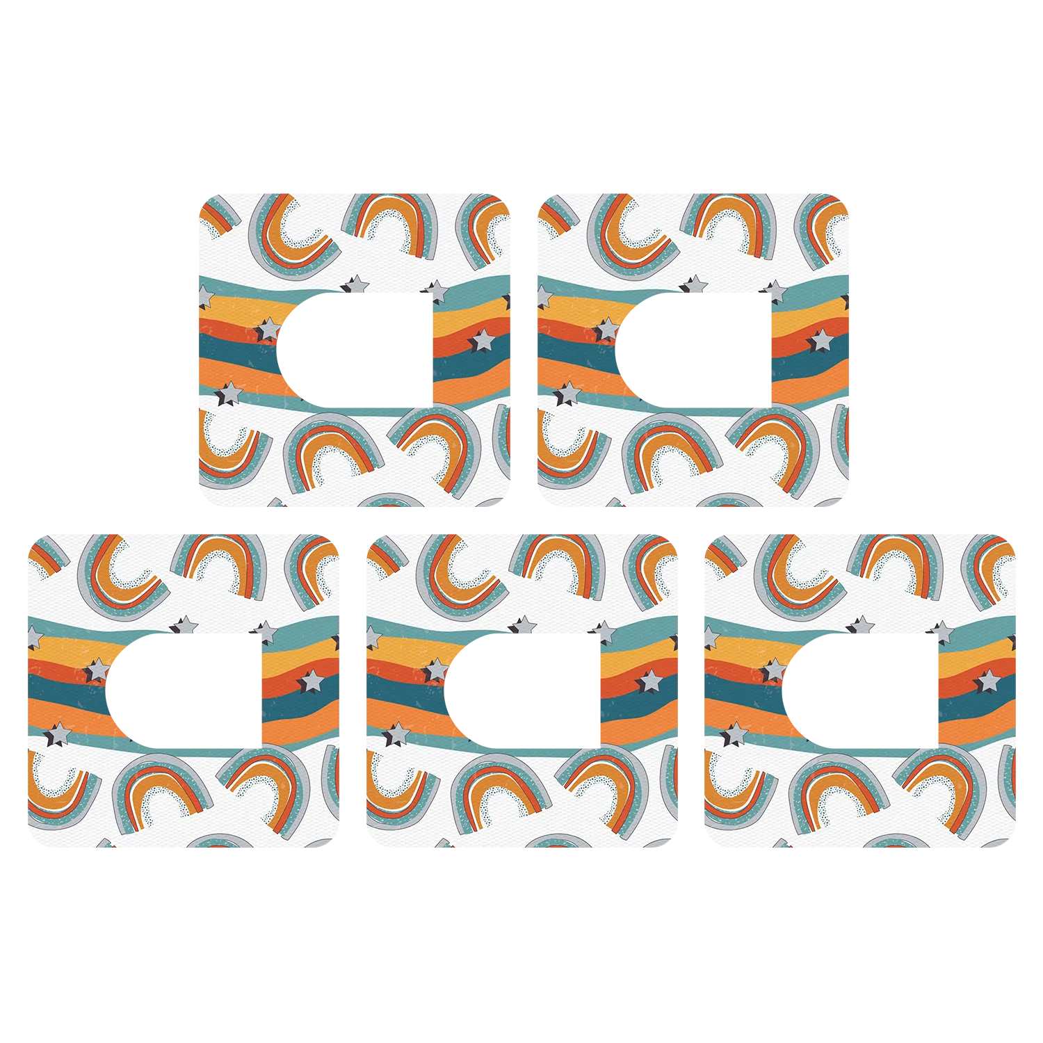 Omnipod Orange Rainbow Design Patches