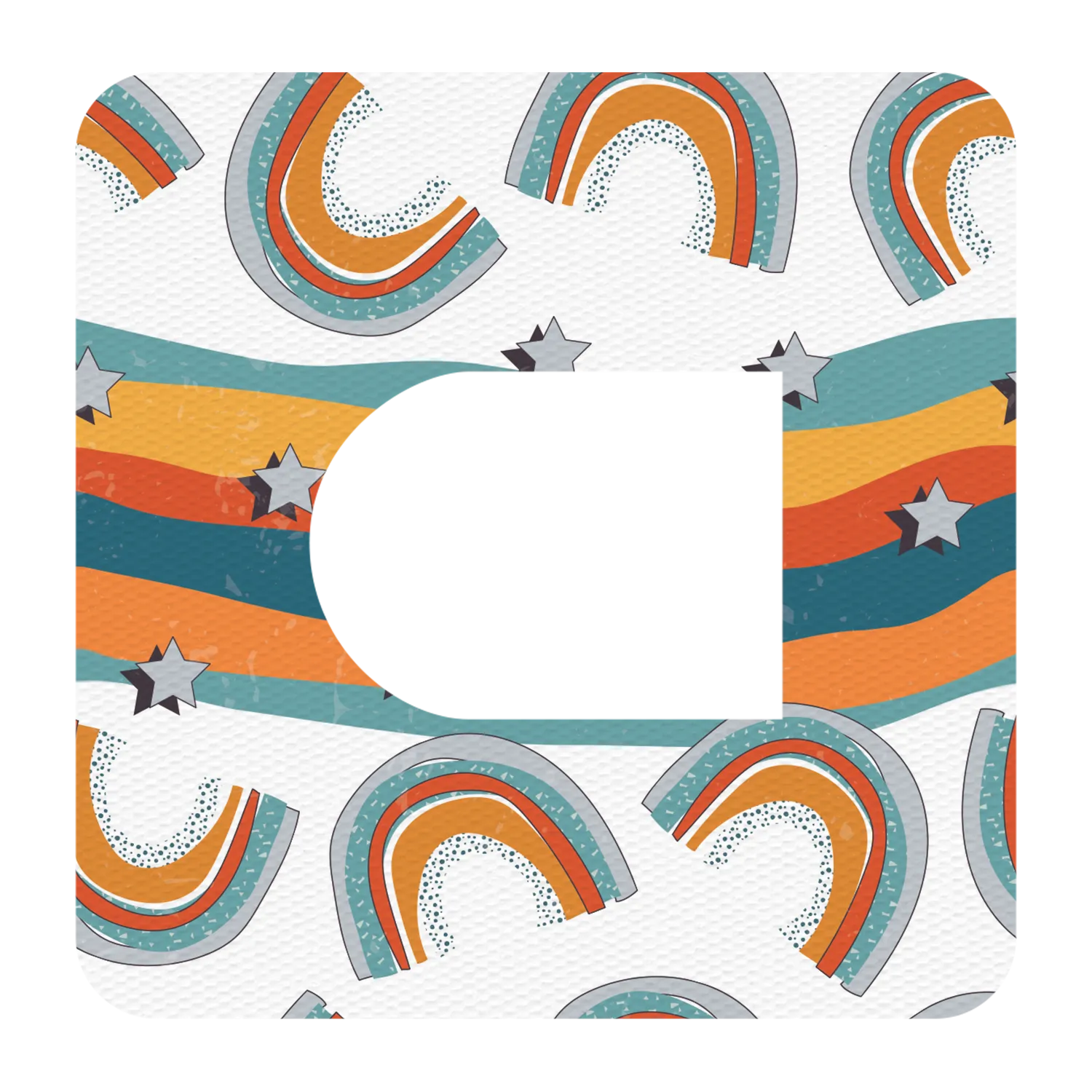 Omnipod Orange Rainbow Design Patches
