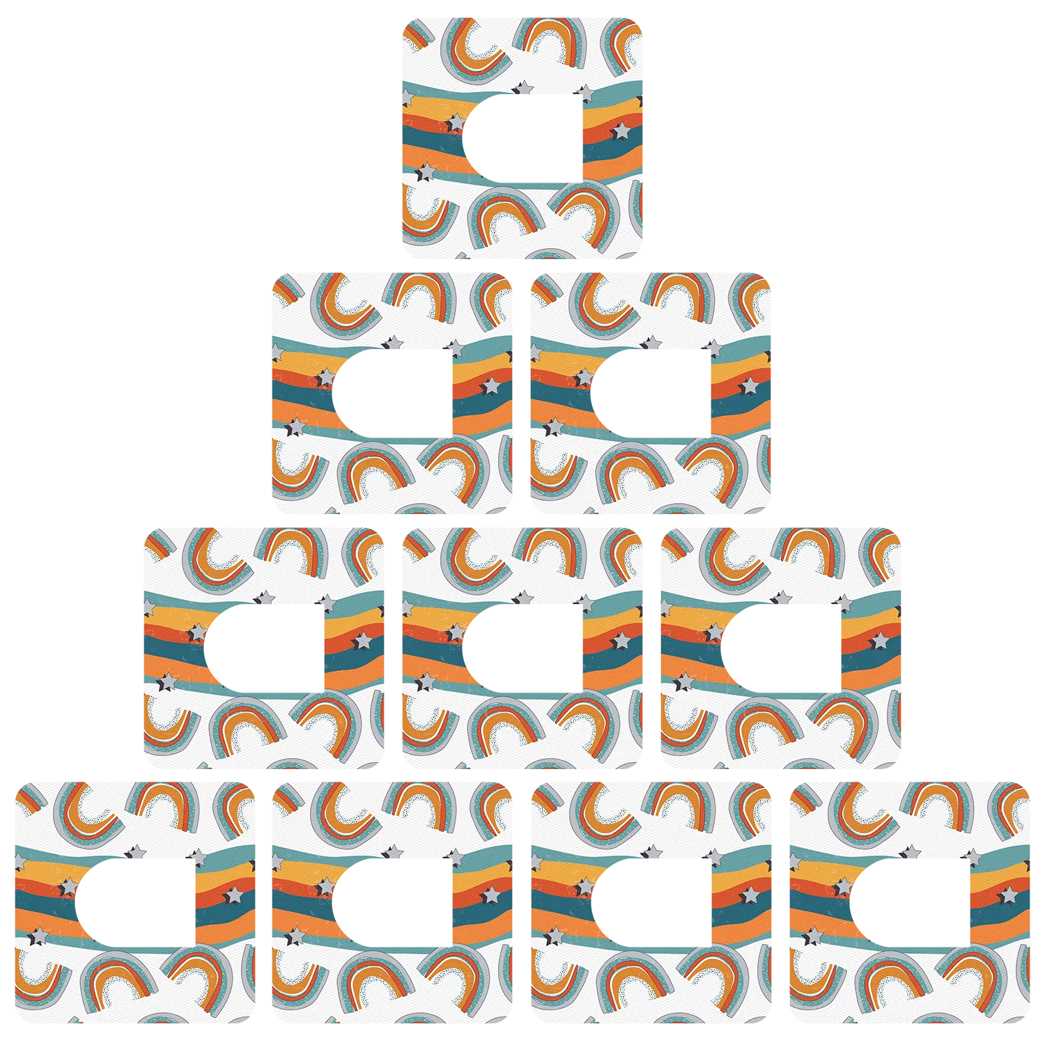 Omnipod Orange Rainbow Design Patches