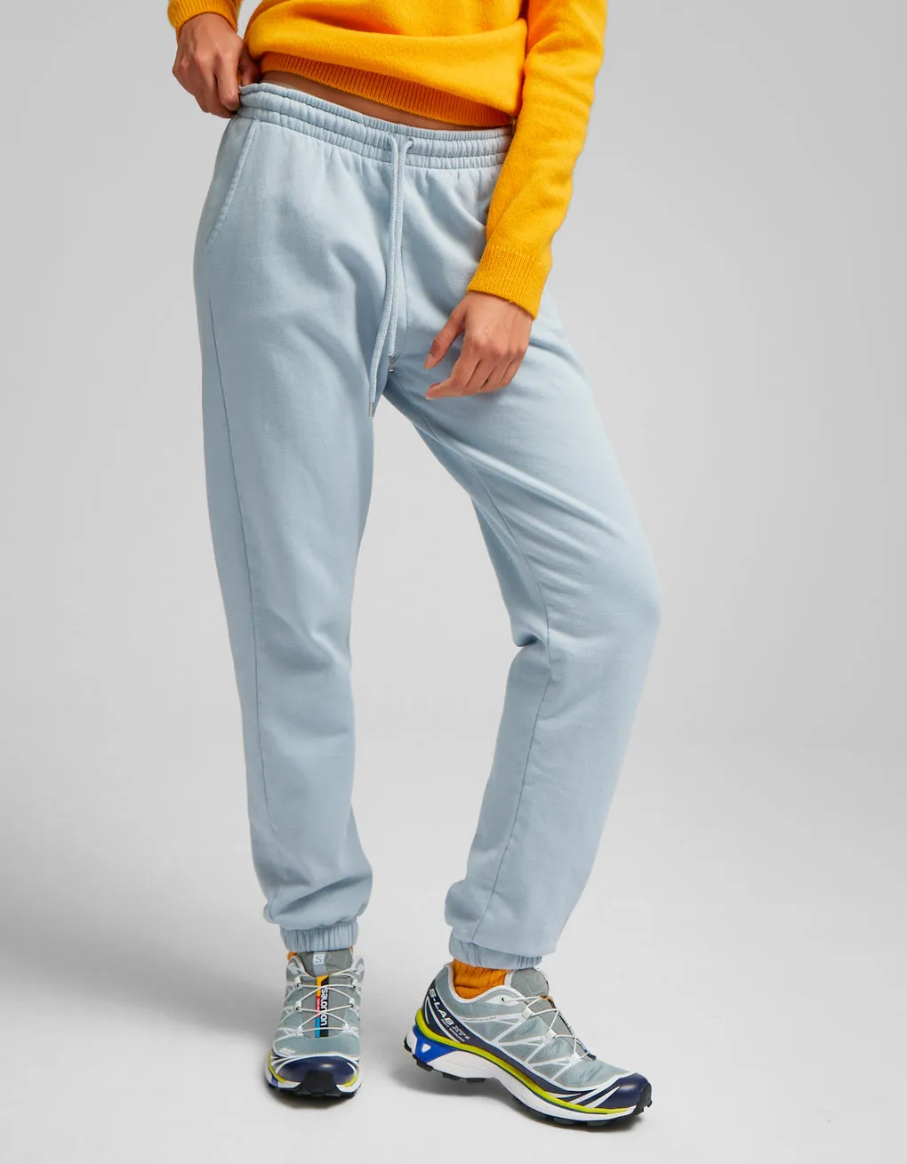 Organic unisex sweatpants in neptune blue
