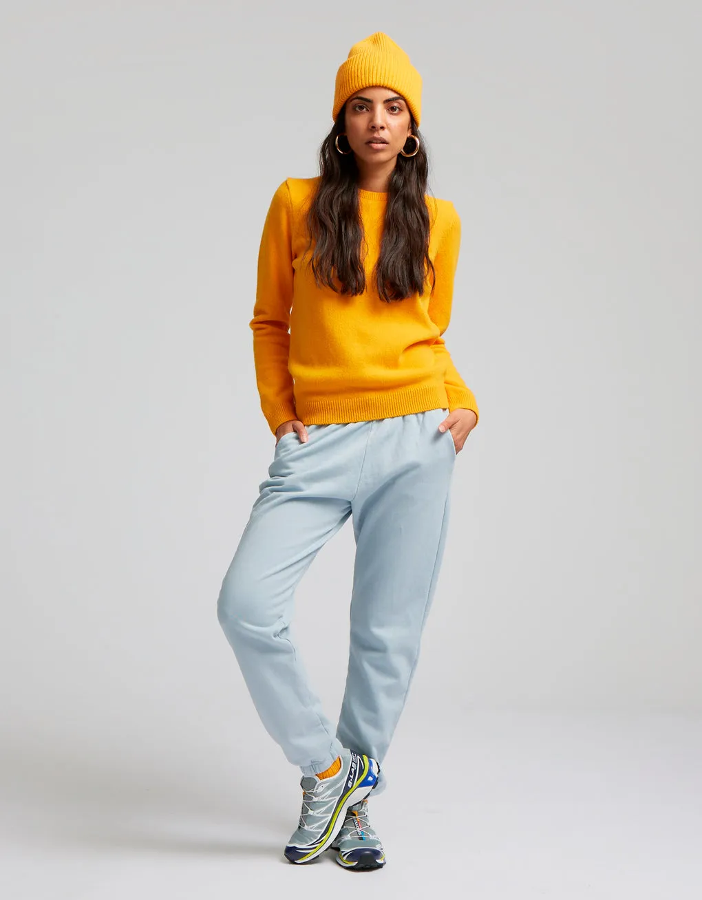 Organic unisex sweatpants in neptune blue