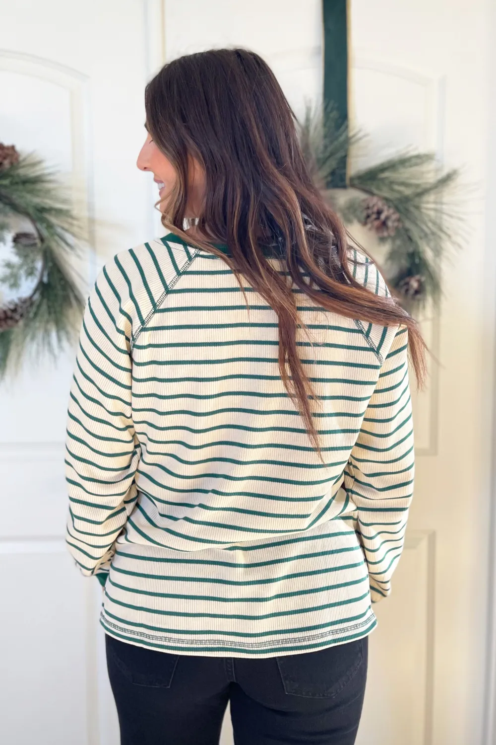 Oversized Stripe Long Sleeve Top